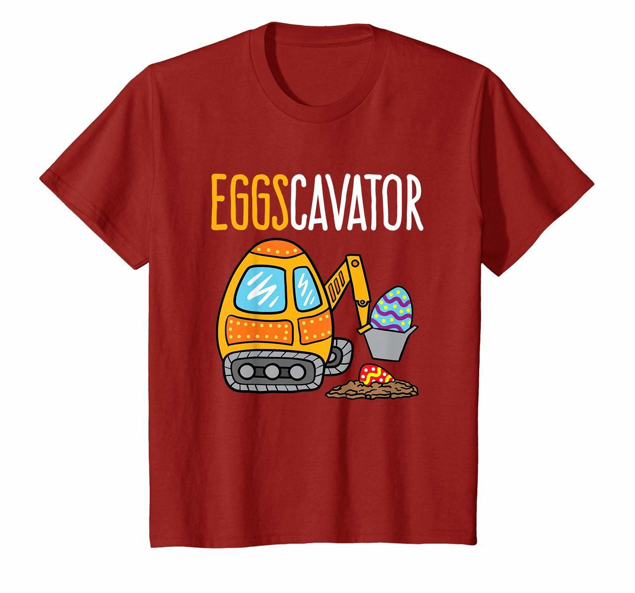 Kids Eggscavator T Shirt Boys Easter Egg Hunt Excavator Hoodies