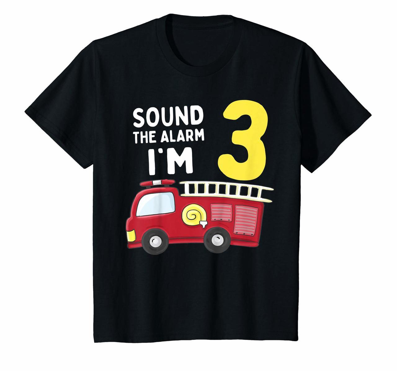 Kids Fire Truck 3rd Birthday T Shirt Boy Toddler Firefighter Tee Hoodies