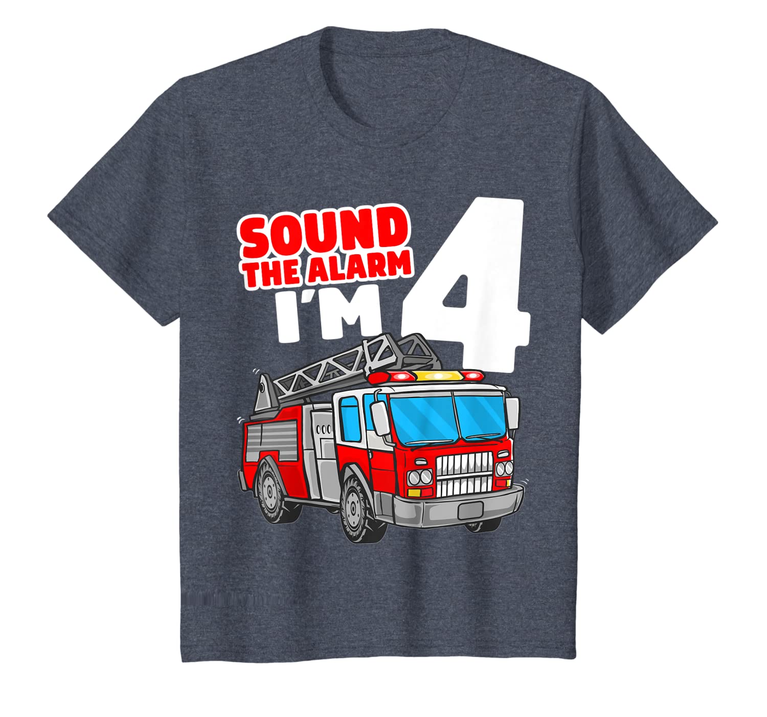 Kids Fire Truck 4 Year Old Shirt Firefighter 4th Birthday Boy T-Shirt Hoodies
