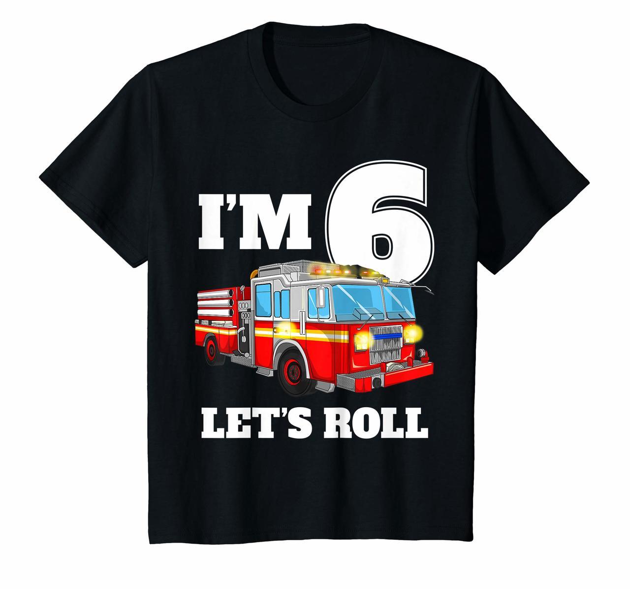 Kids Fire Truck 6th Birthday T Shirt Boy Firefighter 6 Year Old Hoodies