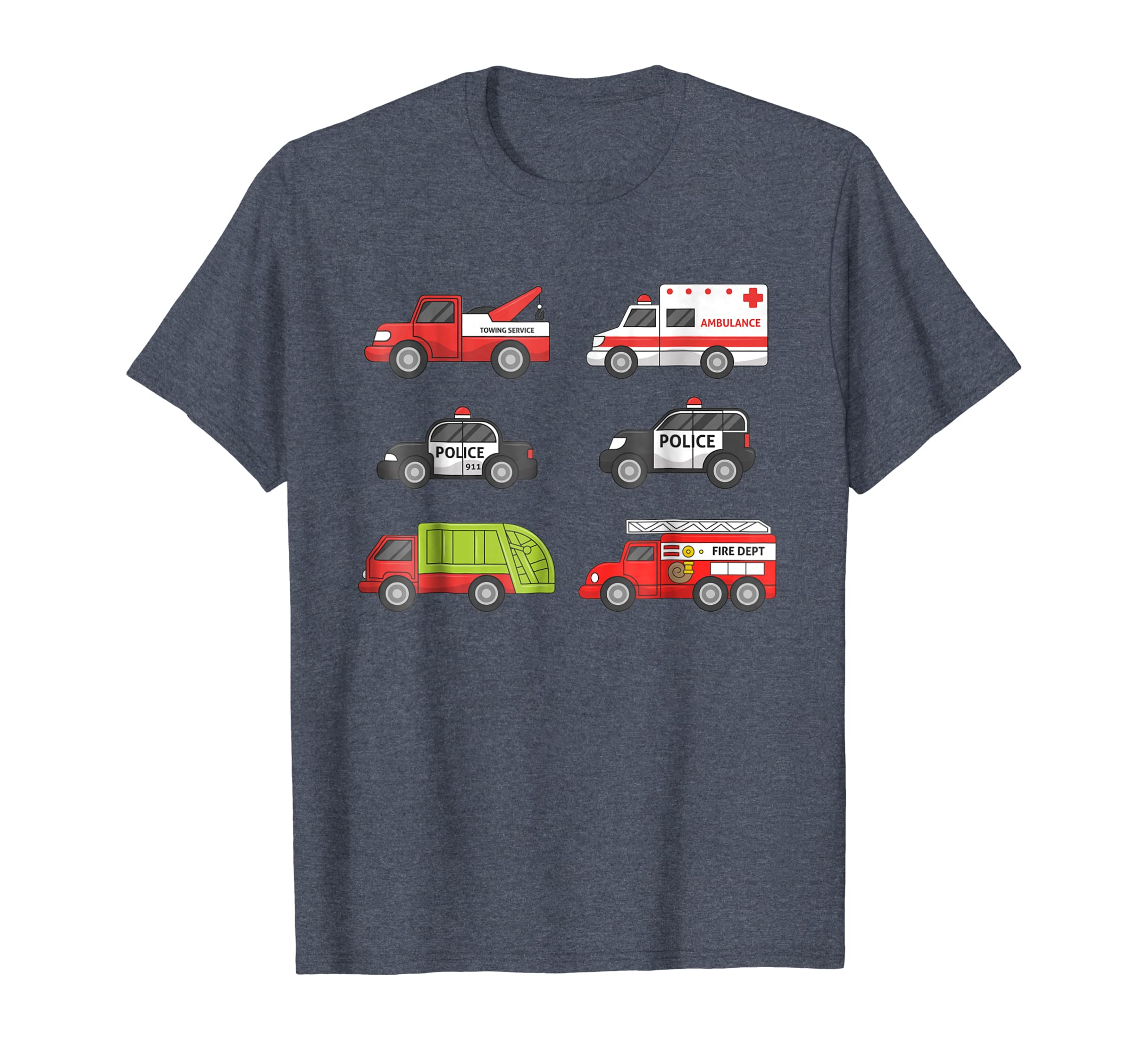 Kids Fire Truck Ambulance Garbage Truck Police Car T-Shirt Hoodies