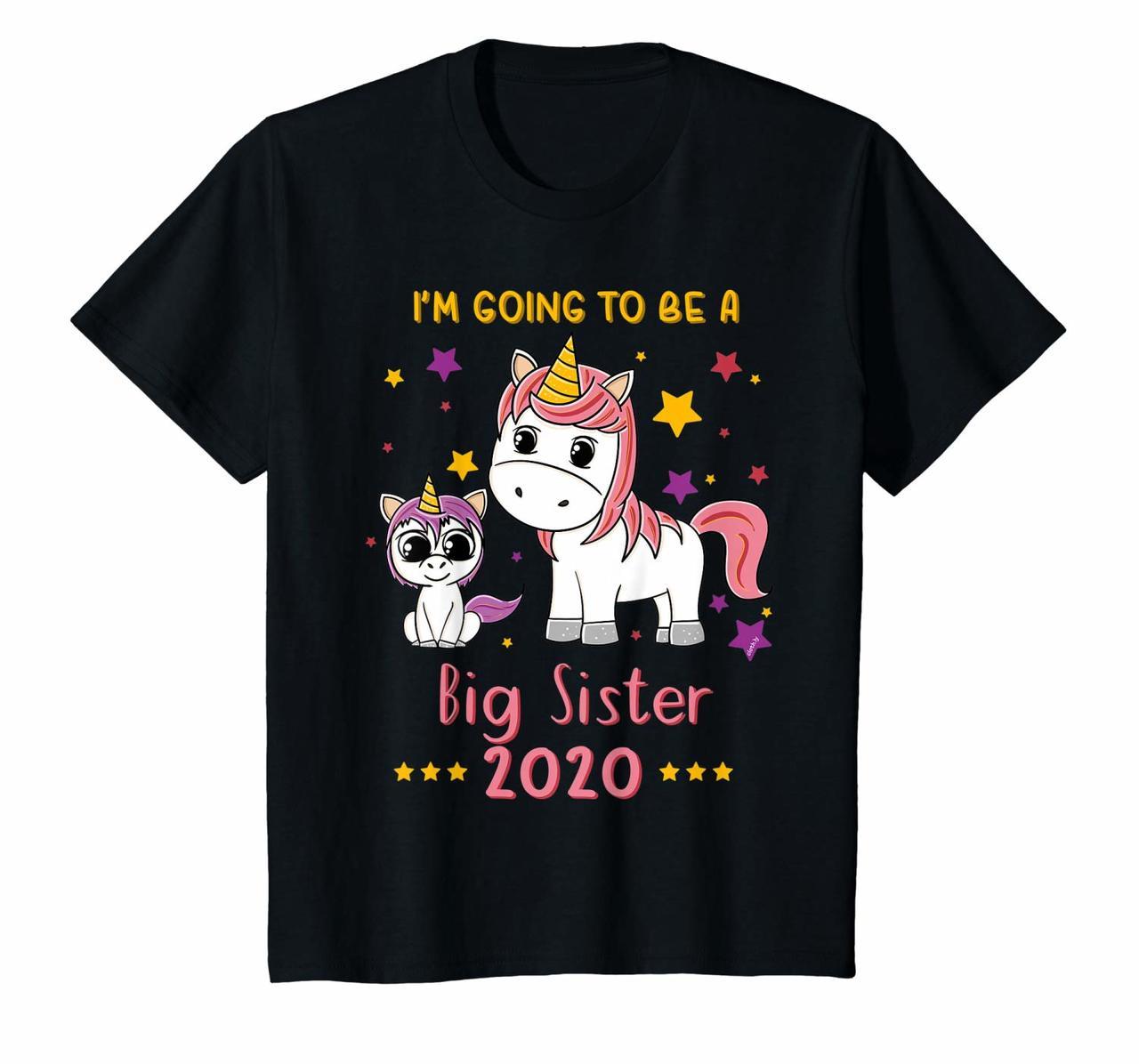 Kids Im Going to be a big Sister 2020 Shirt Cute Unicorns T-Shirt Hoodies