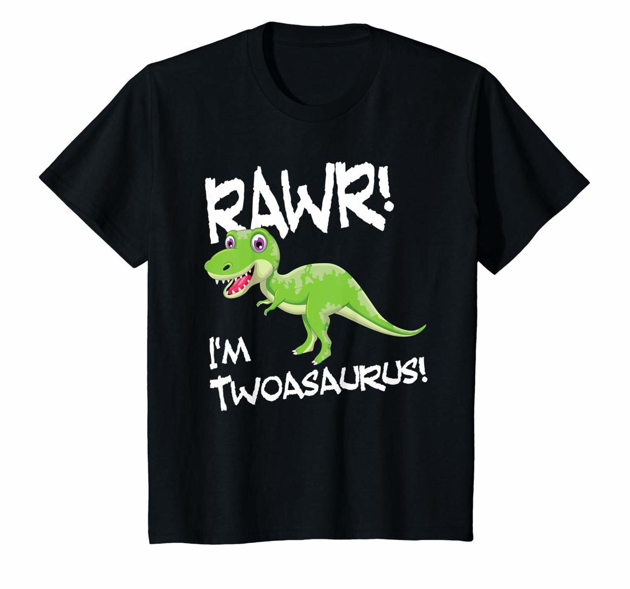 Kids Im Two Twoasaurus 2nd Birthday Dinosaur Gift T-Shirt Hoodies