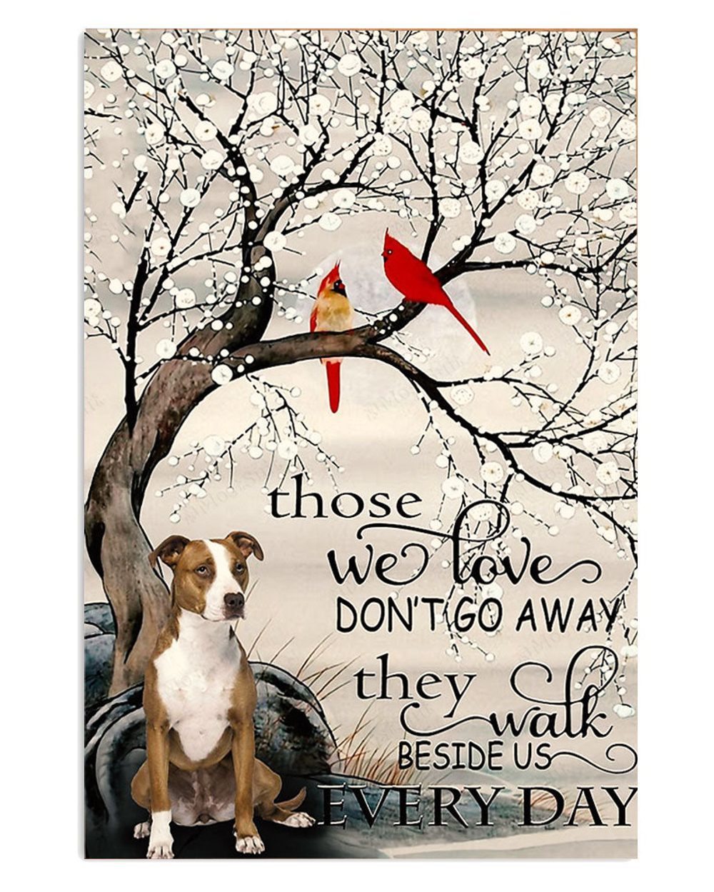 Memorial Pitbull Dog Room Memorial Gifts For Mom Dad Passed Away Poster