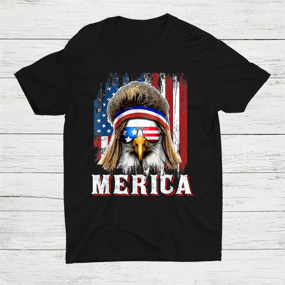 Merica Bald Eagle Usa American Flag Patriotic 4th Of July Shirt