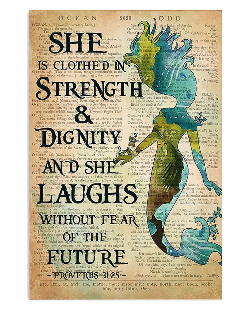Mermaid Clothed In Strength Gift For Sand Beach Sea Lover Poster