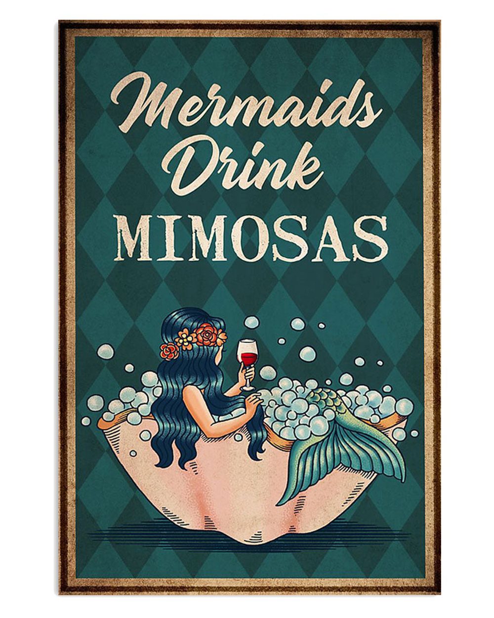 Mermaid Drink Mimosas Gift For Sand Beach Sea Lover Poster