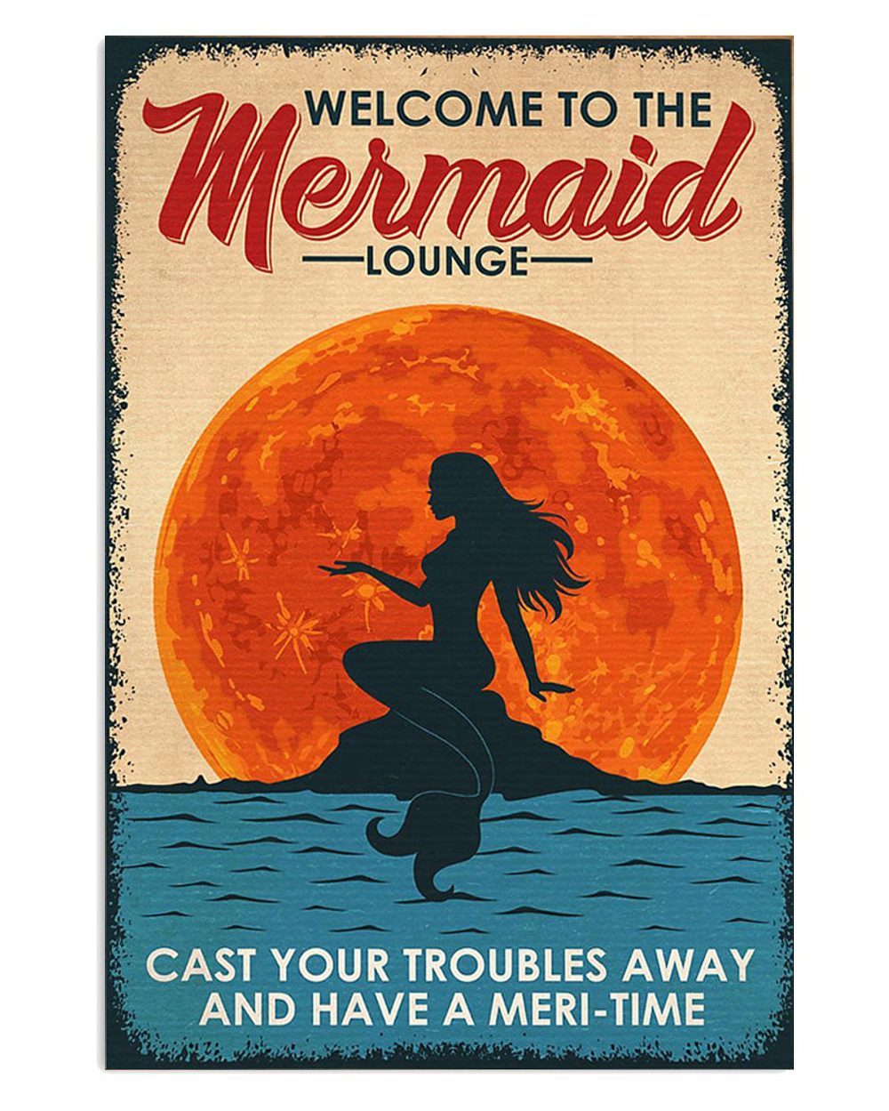 Mermaid Lounge Gift For Sand Beach Sea Lover Poster