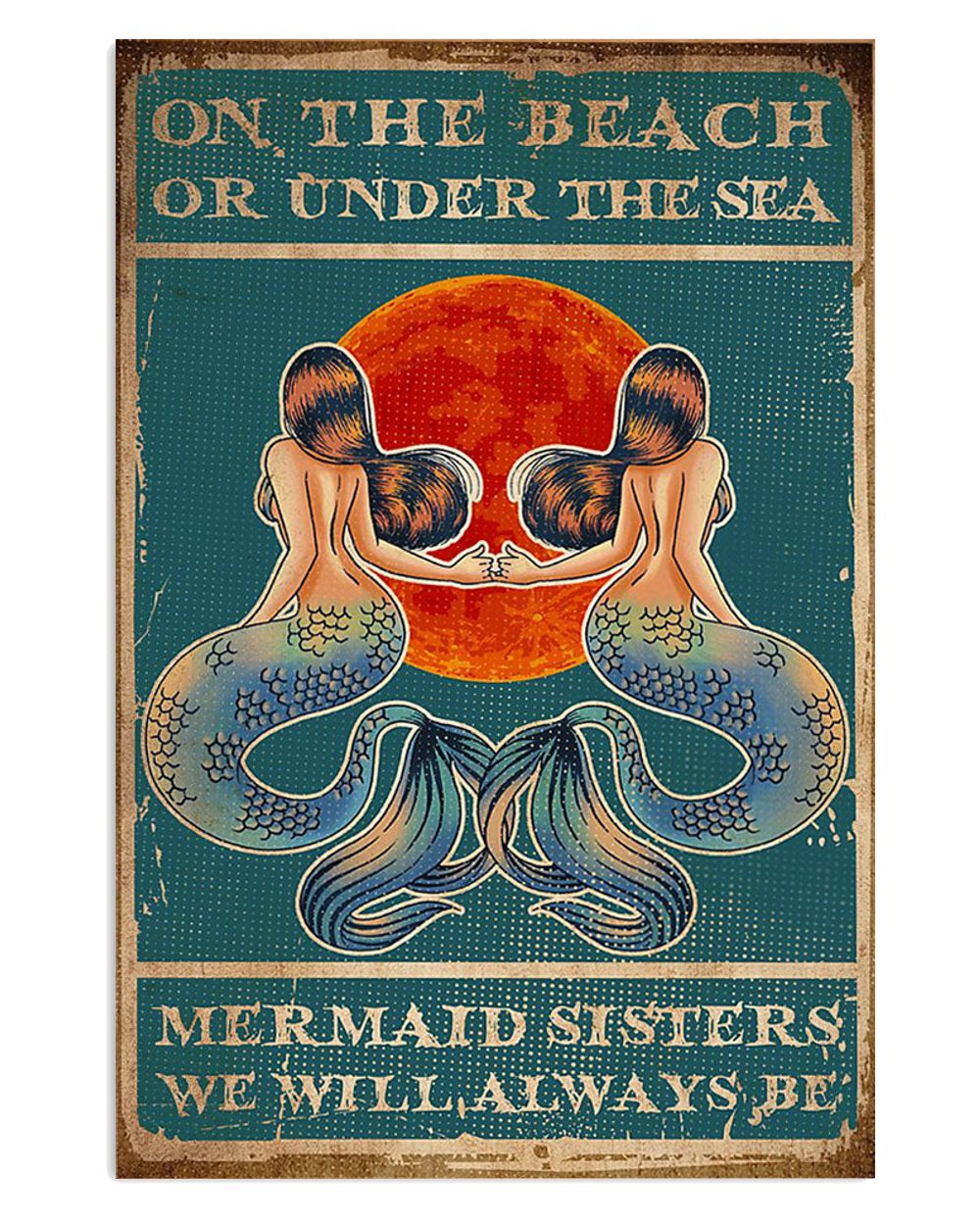 Mermaid Under The Sea Gift For Sand Beach Sea Lover Poster
