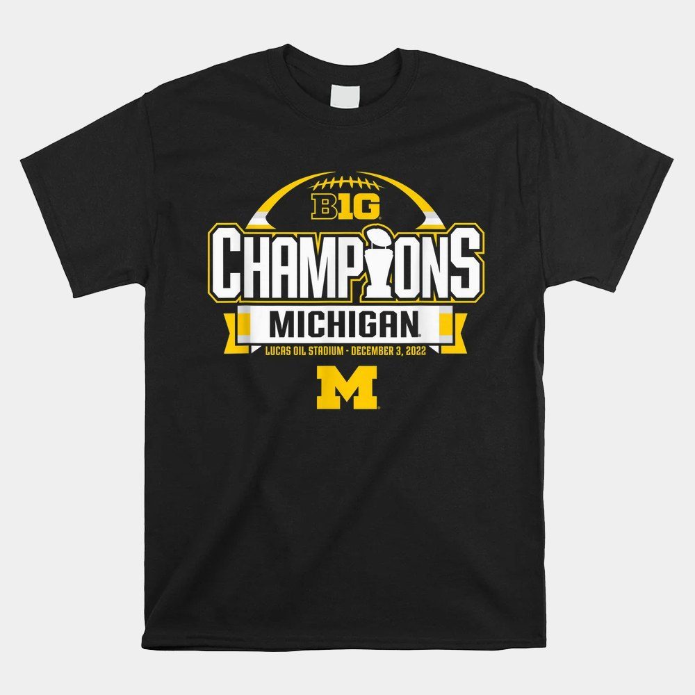 Michigan Wolverines Big Ten Champs 2022 Navy Locker Room Shirt