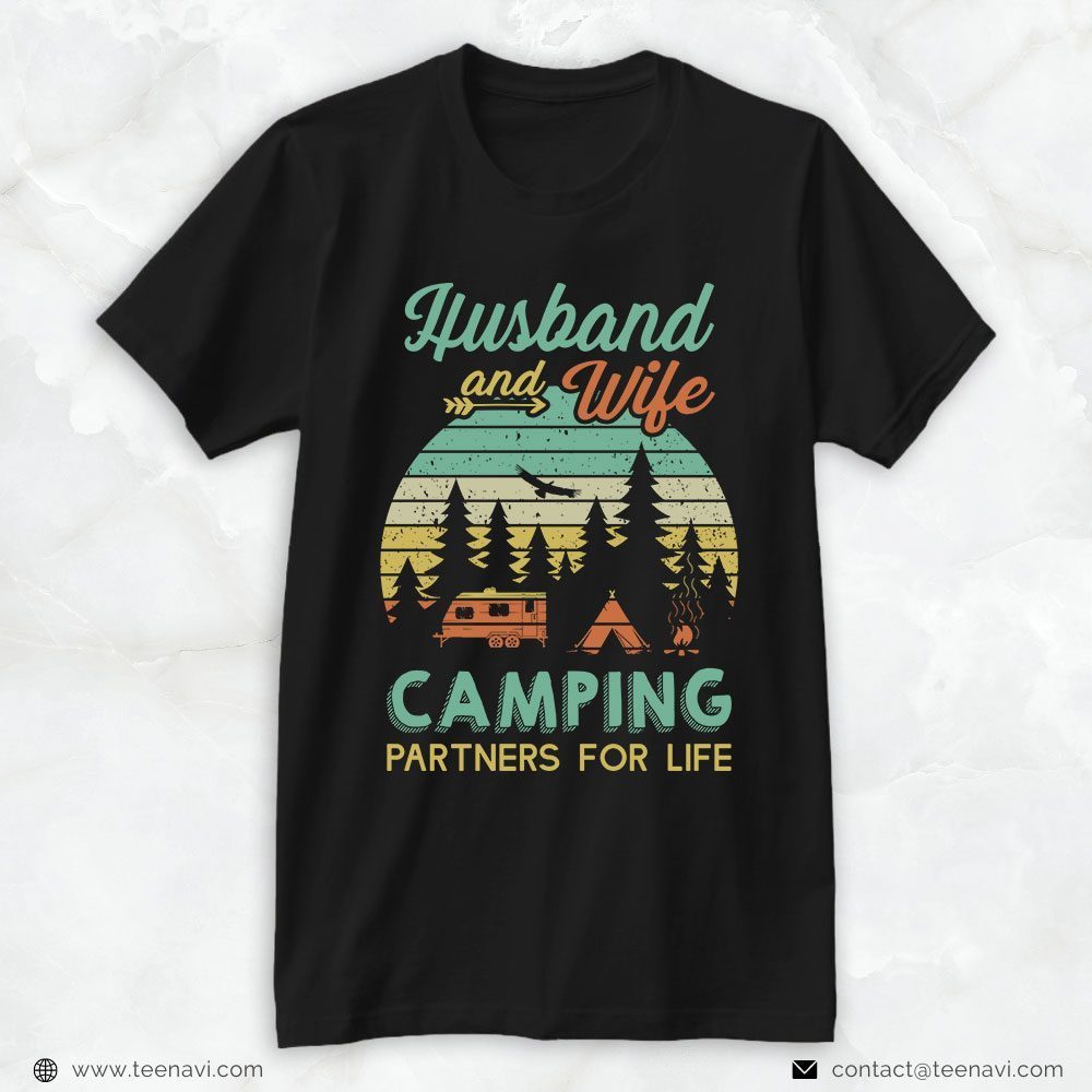 Mom And Dad Shirt, Vintage Husband And Wife Camping Partners For LifeShirt