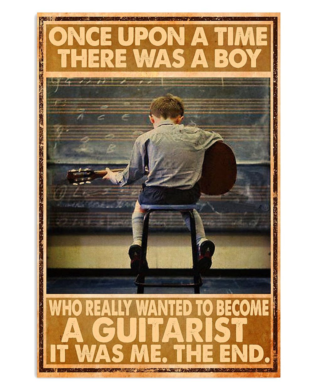 Music Guitar Boy Wanted To Become A Guitarist Guitarist Poster