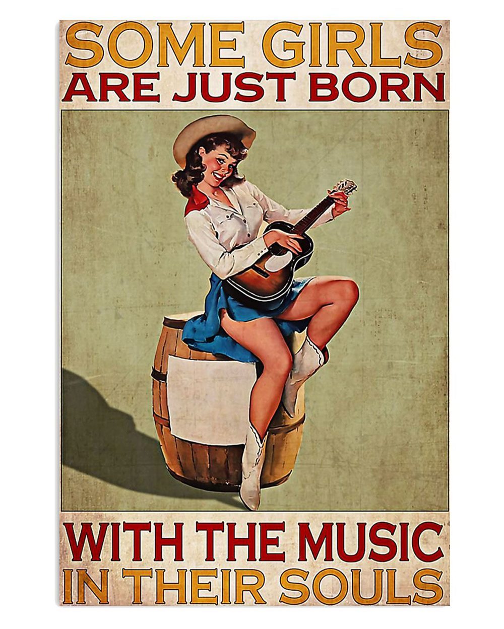 Music Guitar Girls Born With The Music Guitarist Poster