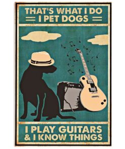 Music Guitar I Pet Dogs And Play Guitars Guitarist Poster