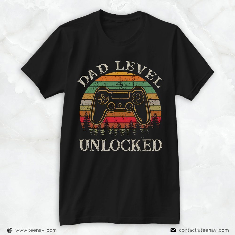 New Dad Shirt, Vintage Dad Level UnlockedShirt