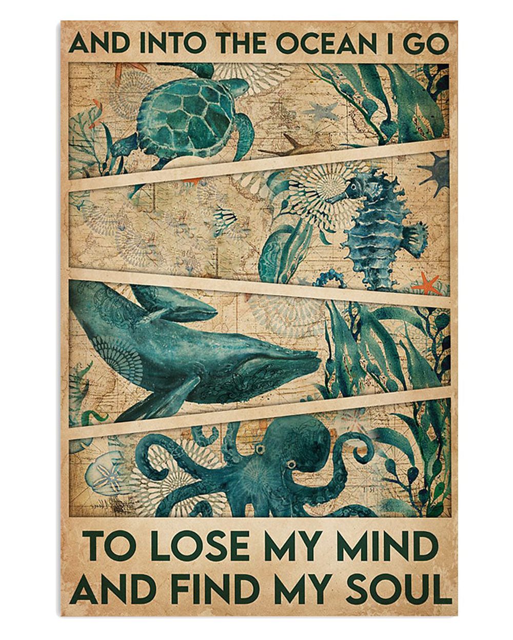 Ocean Creatures Lose My Mind Gift For Sand Beach Sea Lover Poster