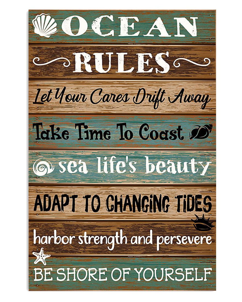 Ocean Rules Gift For Sand Beach Sea Lover Poster