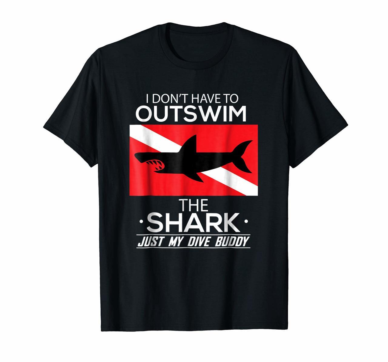 Out Swim My Dive Buddy Funny Shark Scuba Diving T-Shirt Hoodies
