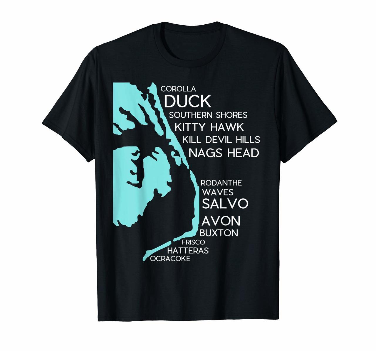 Outer Banks North Carolina T Shirt Map OBX NC Souvenir Hoodies