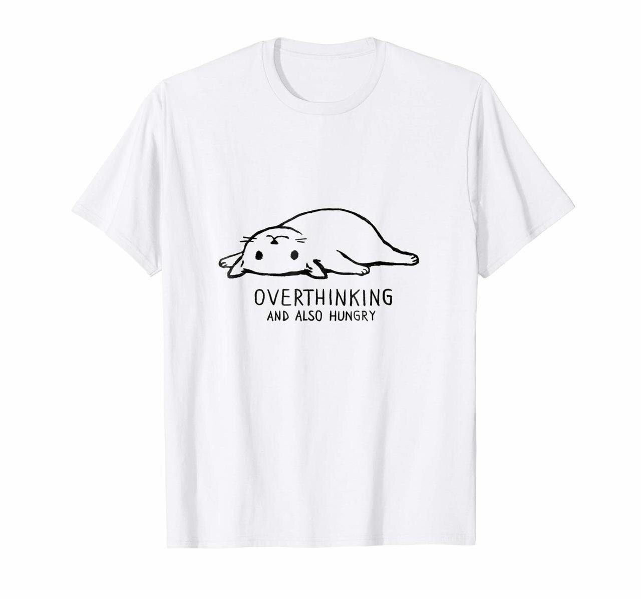 Overthinking and Also Hungry - Funny Lazy Cat T-Shirt Hoodies
