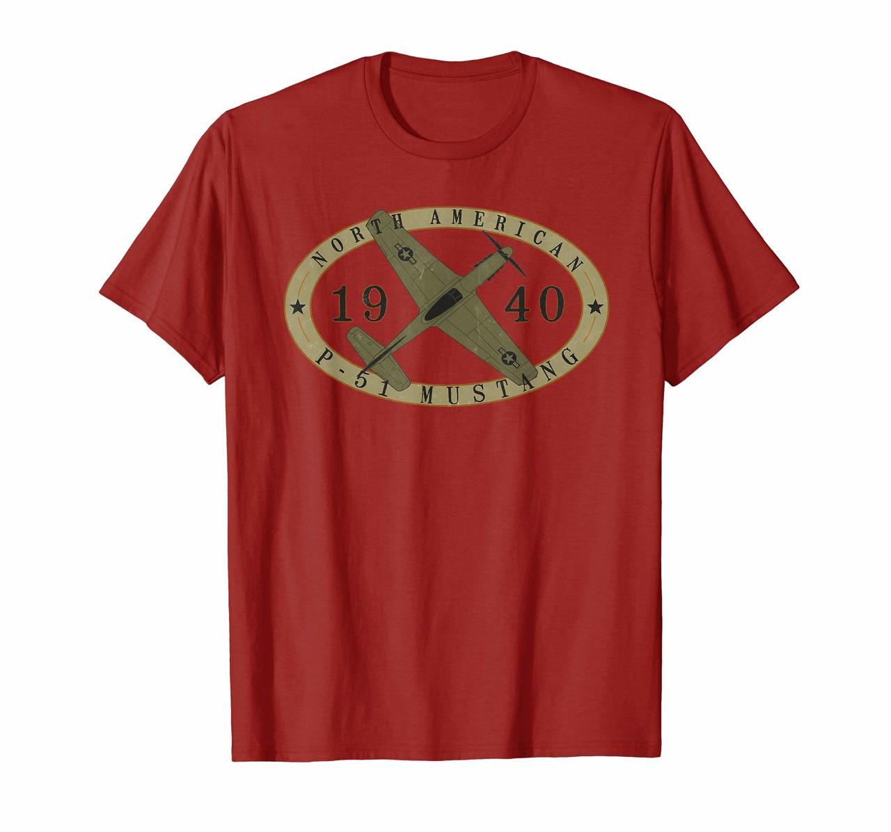 P-51 Mustang Vintage WWII Warbird Airplane Pilot T-Shirt Hoodies