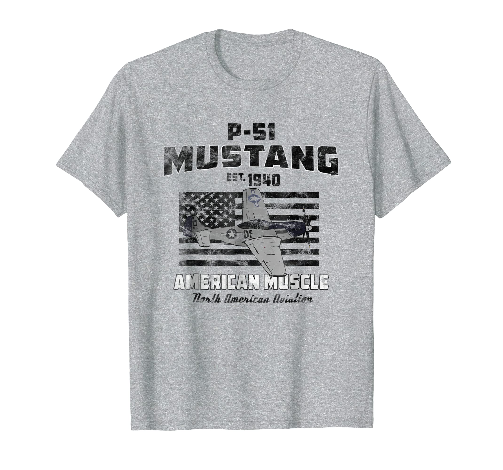 P-51 Mustang WWII Airplane American Muscle Vintage T-shirt Hoodies
