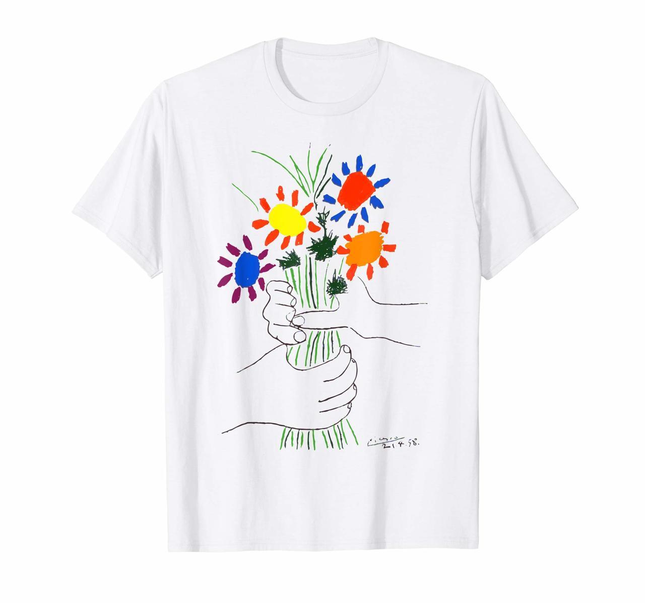 Pablo Picasso Flowers Bouquet With Hands Of Peace 1958 Hoodies