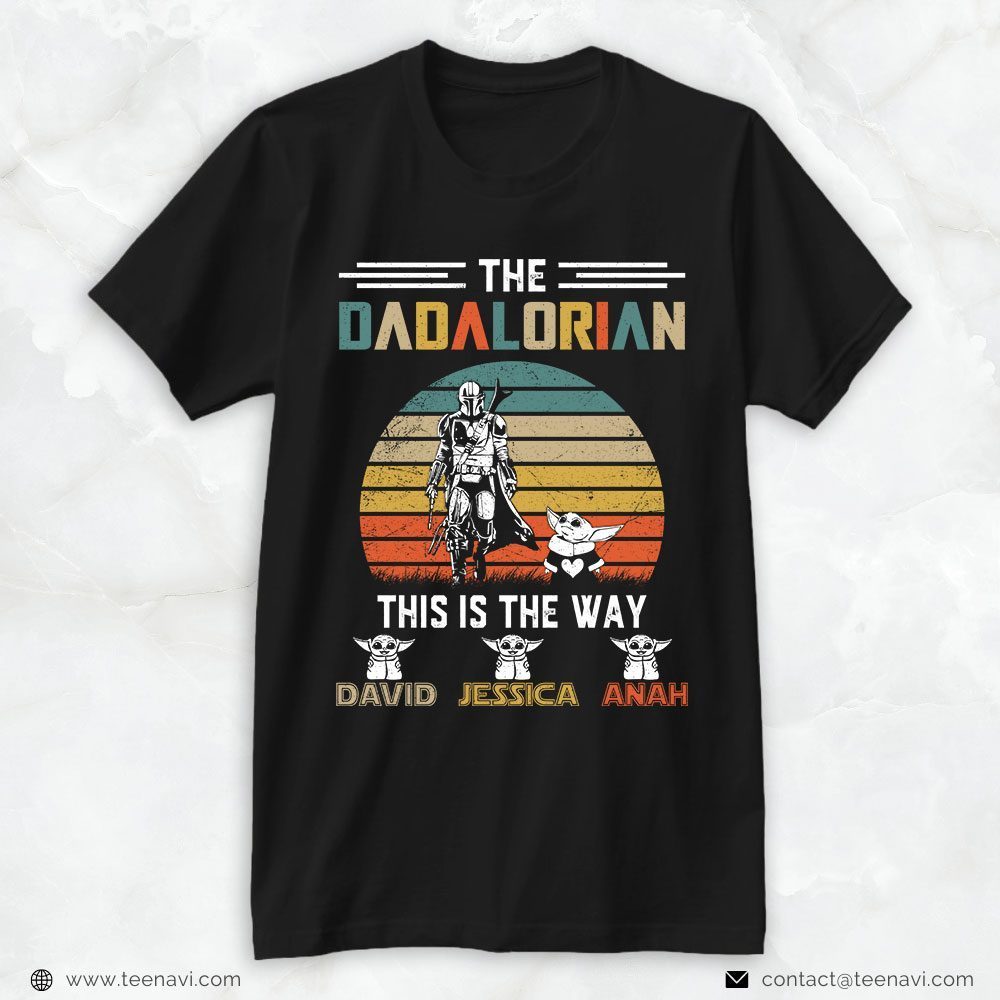 Personalized Dad Shirt, Vintage The Dadalorian This Is The Way Star WarsShirt