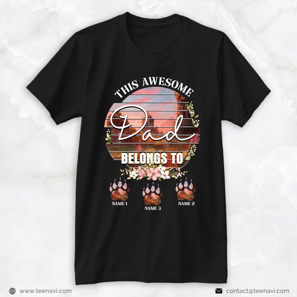 Personalized Dad Shirt, Vintage This Awesome Dad Belongs ToShirt