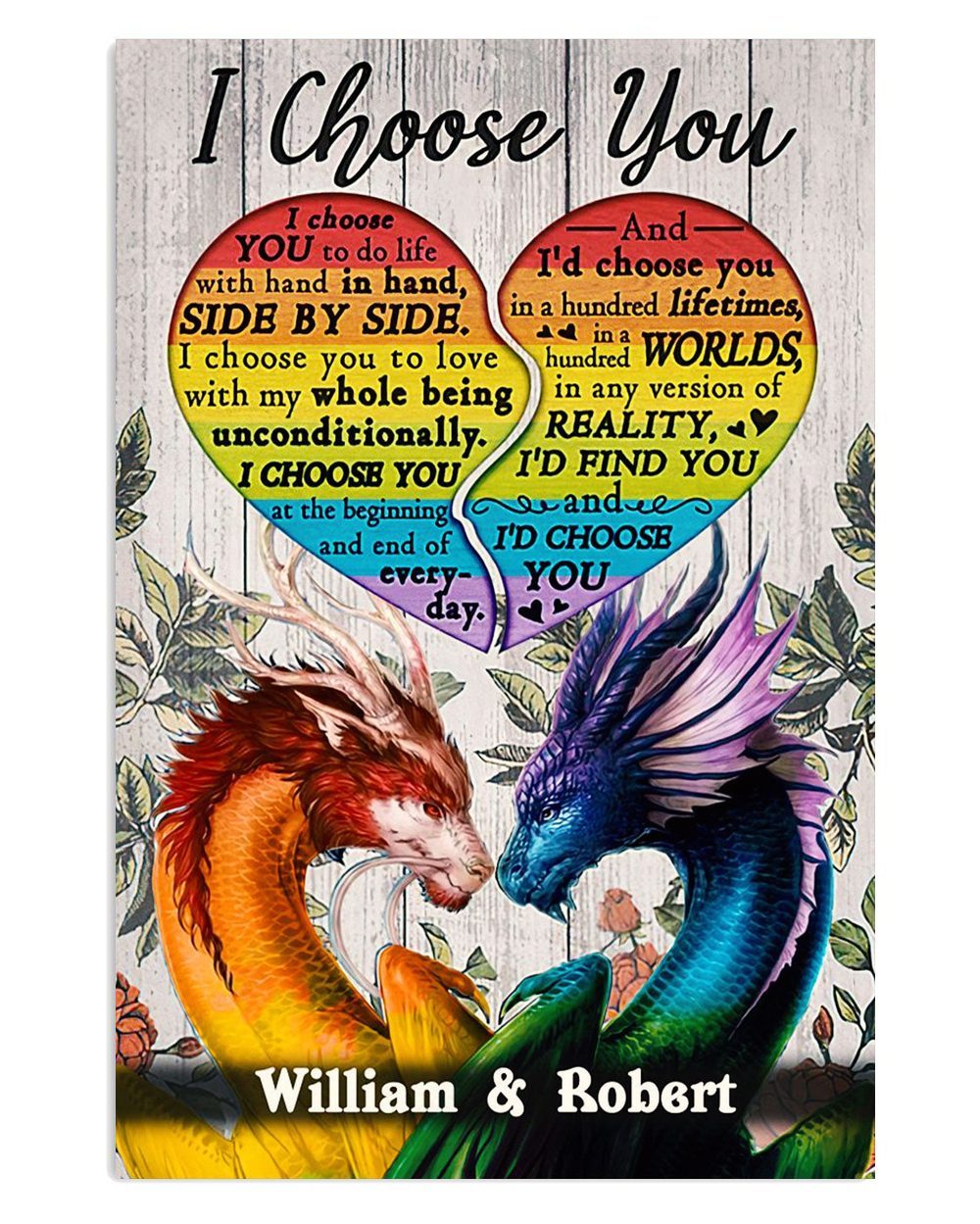 Personalized Name Lgbt Gay Pride Month Customized Name Couple Poster