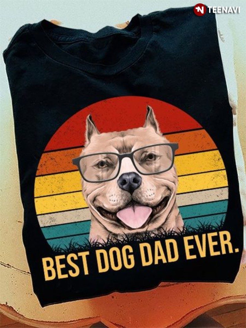 Pitbull Dad Shirt, Vintage Best Dog Dad EverShirt