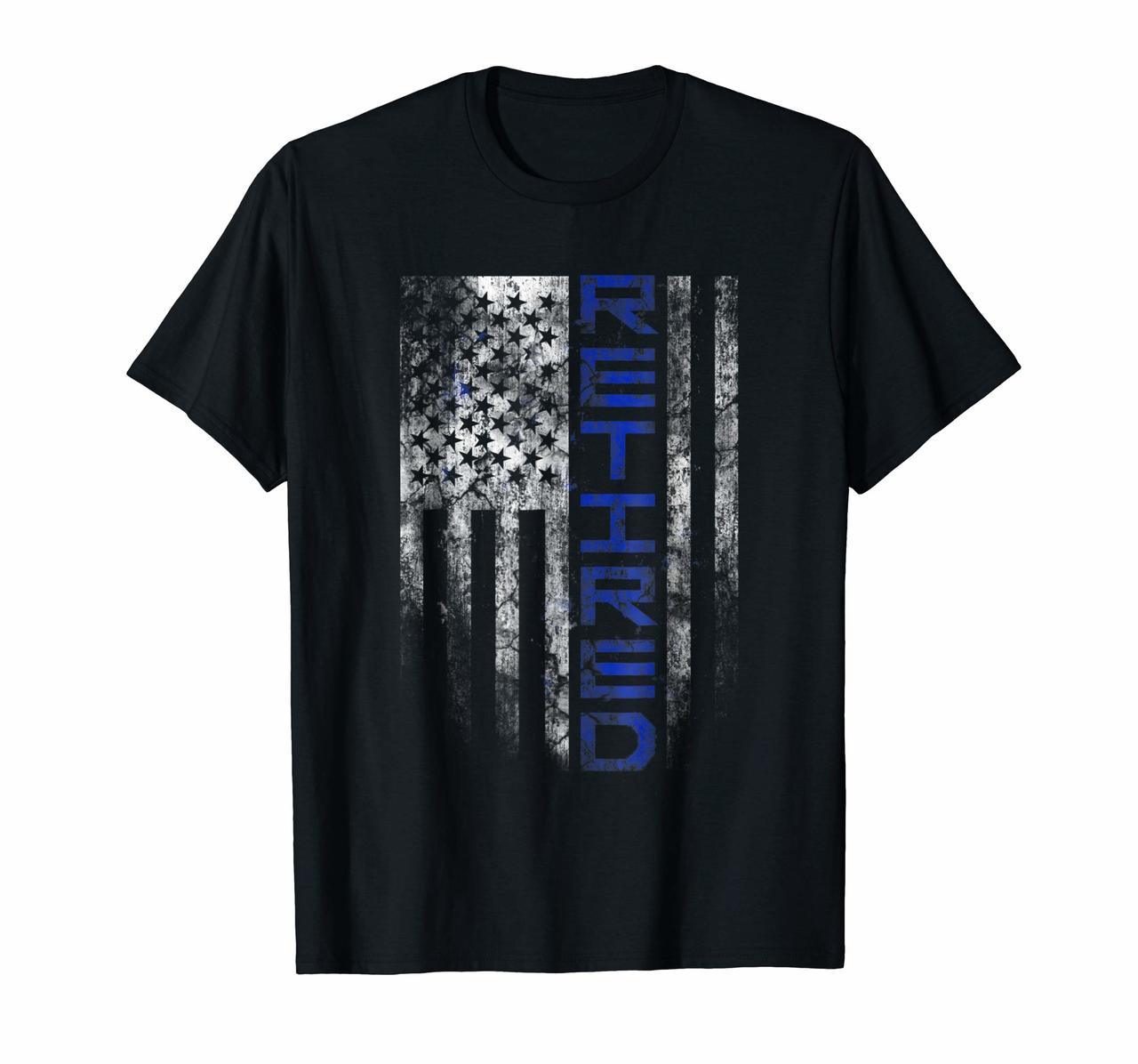 Police Officer RETIRED Thin Blue Line American Flag Gift Tee Hoodies