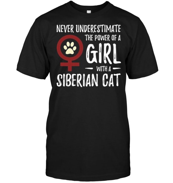 Power Of Girl With Siberian Cat For Feminist Cat MomShirt