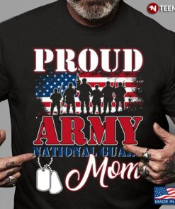 Proud Army National Guard Mom Dog Tag Flag Mother’s DayShirt