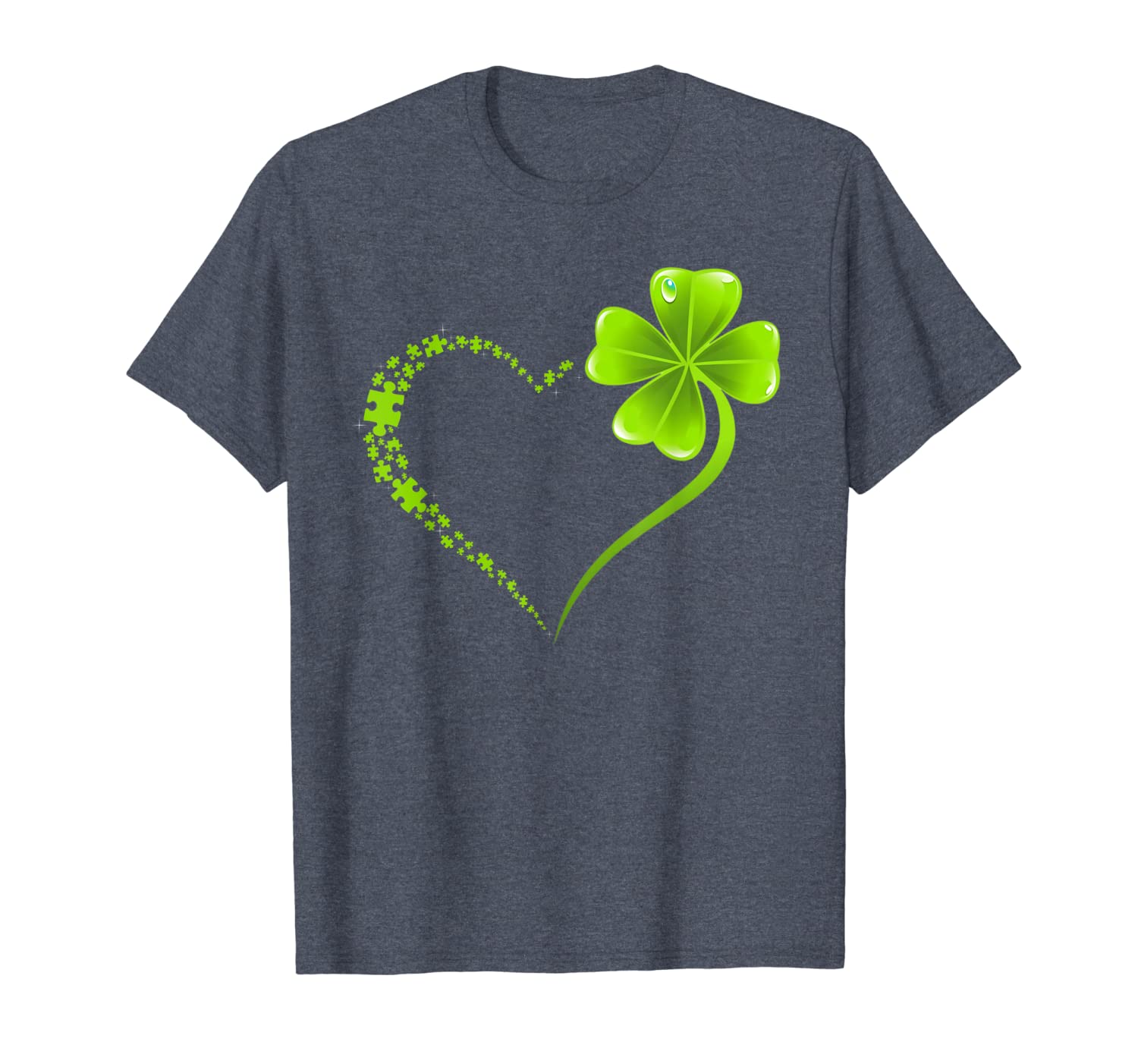 Puzzle Heart Shamrock St Patricks Day Autism Awareness T-Shirt Hoodies