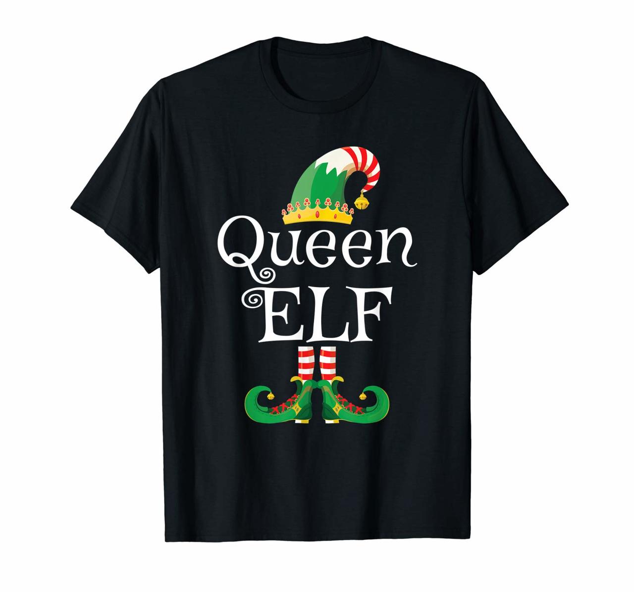 Queen Elf Shirt Women Funny Family Matching Elf Christmas T-Shirt Hoodies