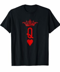 Queen of Hearts Vintage Engraving Card T-Shirt Hoodies