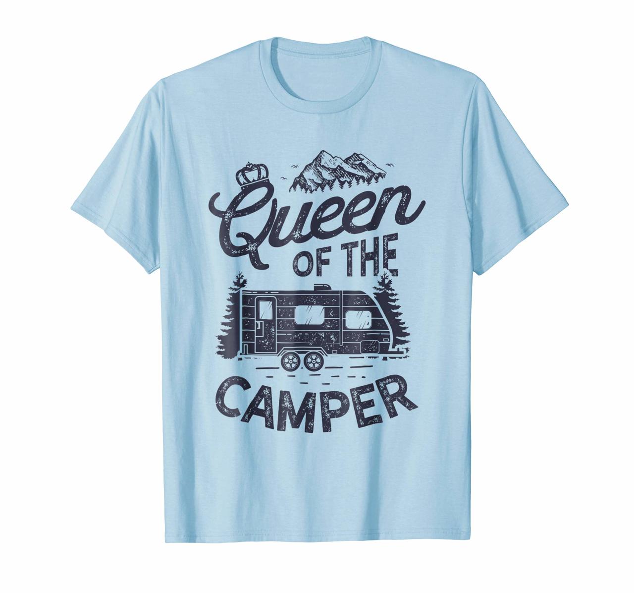 Queen of the Camper T shirt Outdoor Camping Camper Girls Tee Hoodies