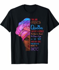 Queens Are Born In Aries Birthday Shirt For Black Women Hoodies