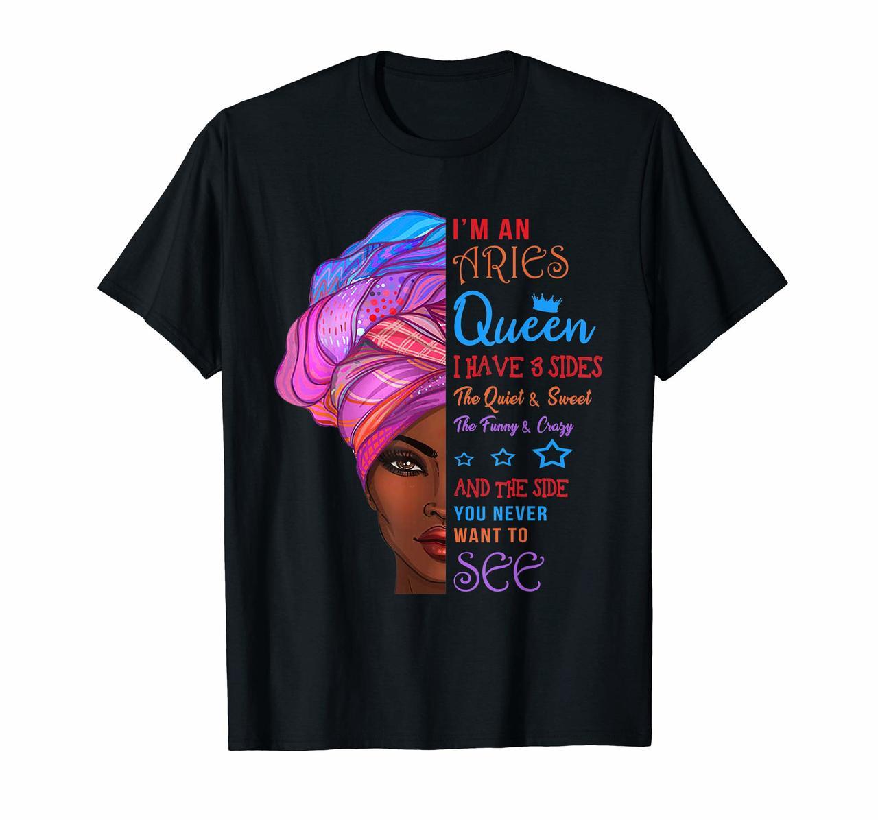 Queens Are Born In Aries Birthday Shirt For Black Women Hoodies