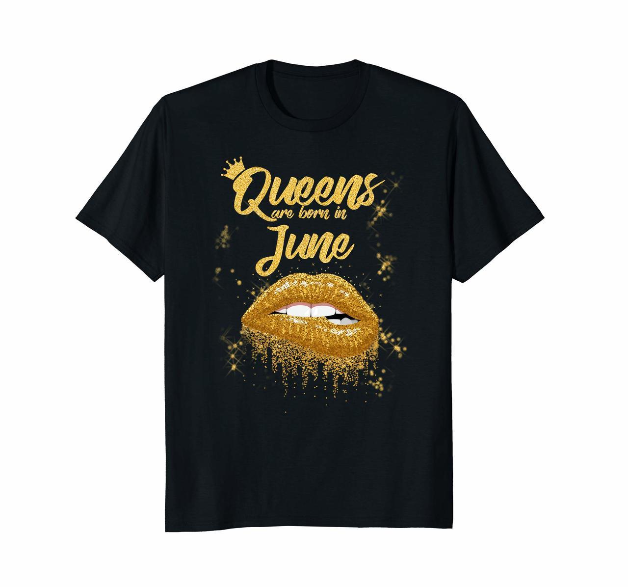 Queens Are Born In June Birthday T-Shirt for Black Women Hoodies