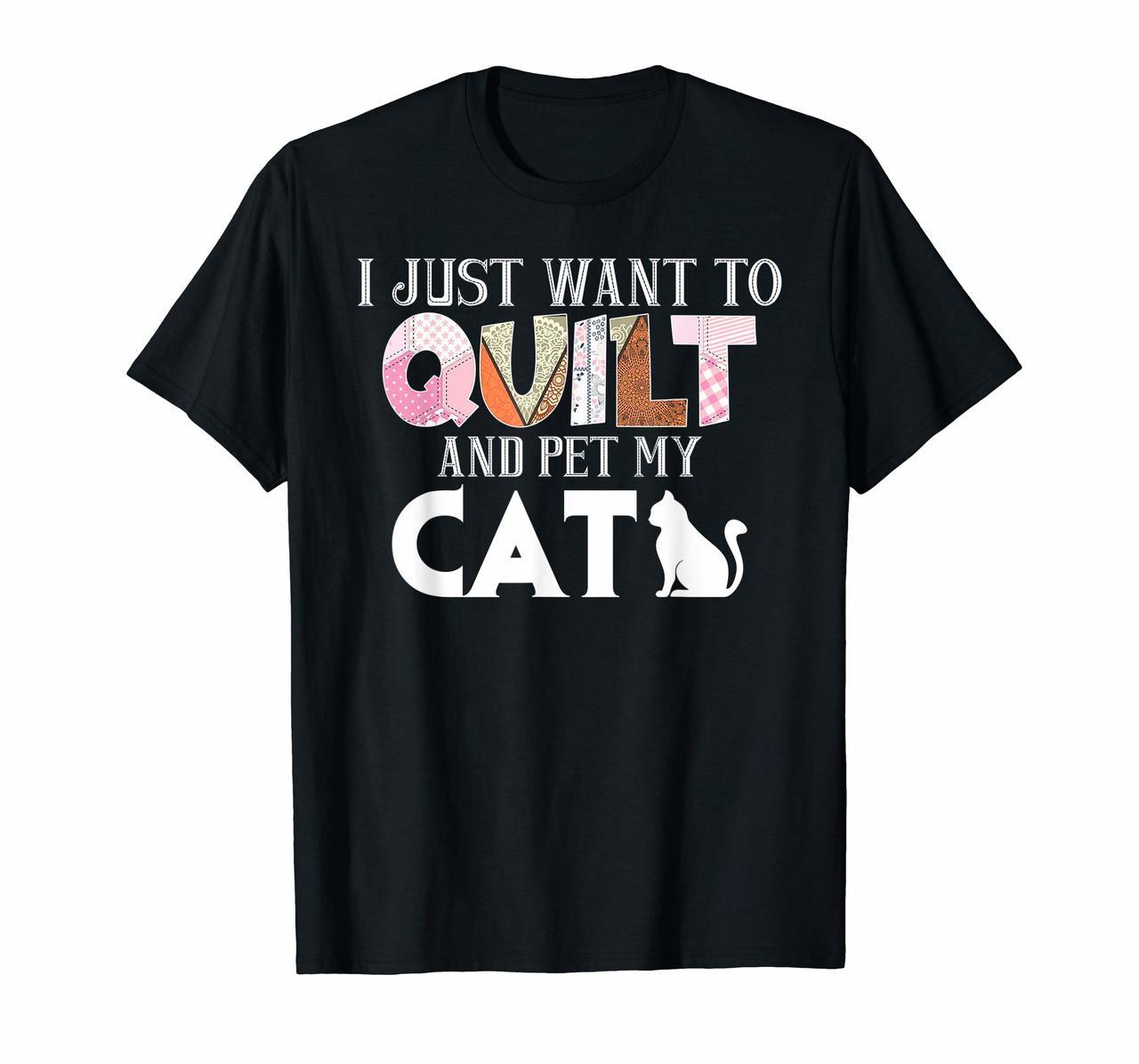 Quilt Cat Shirt Seamstress Quilter TShirt Sewing Gift Tee Hoodies