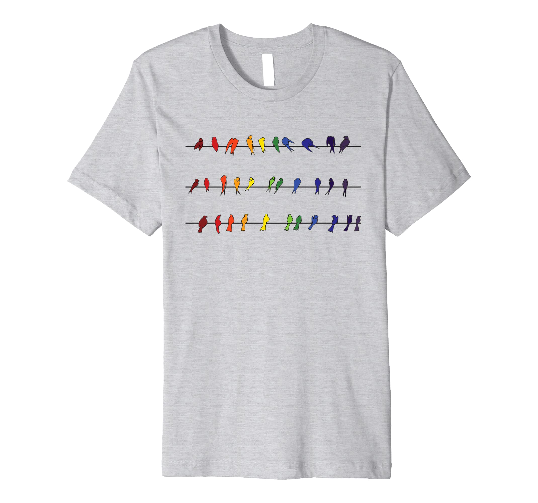 Rainbow Birds On A Wire Wordless Graphic T-Shirt Hoodies