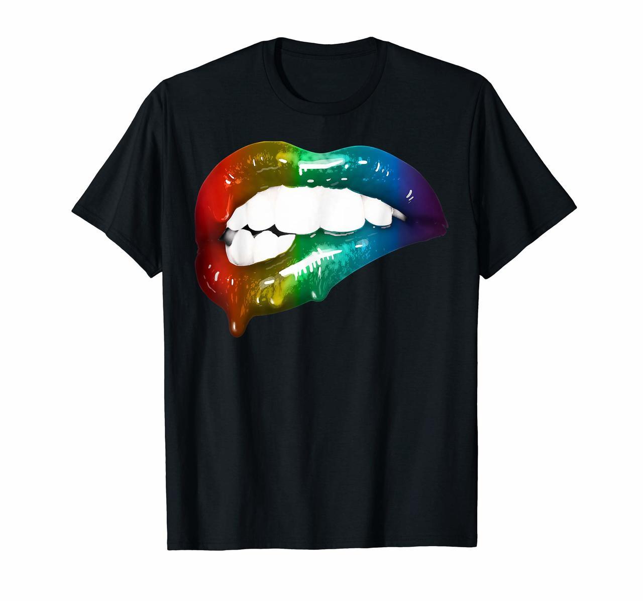 Rainbow Lips Shirt  Cute Artful Make-up Addicts Tee Gift Hoodies