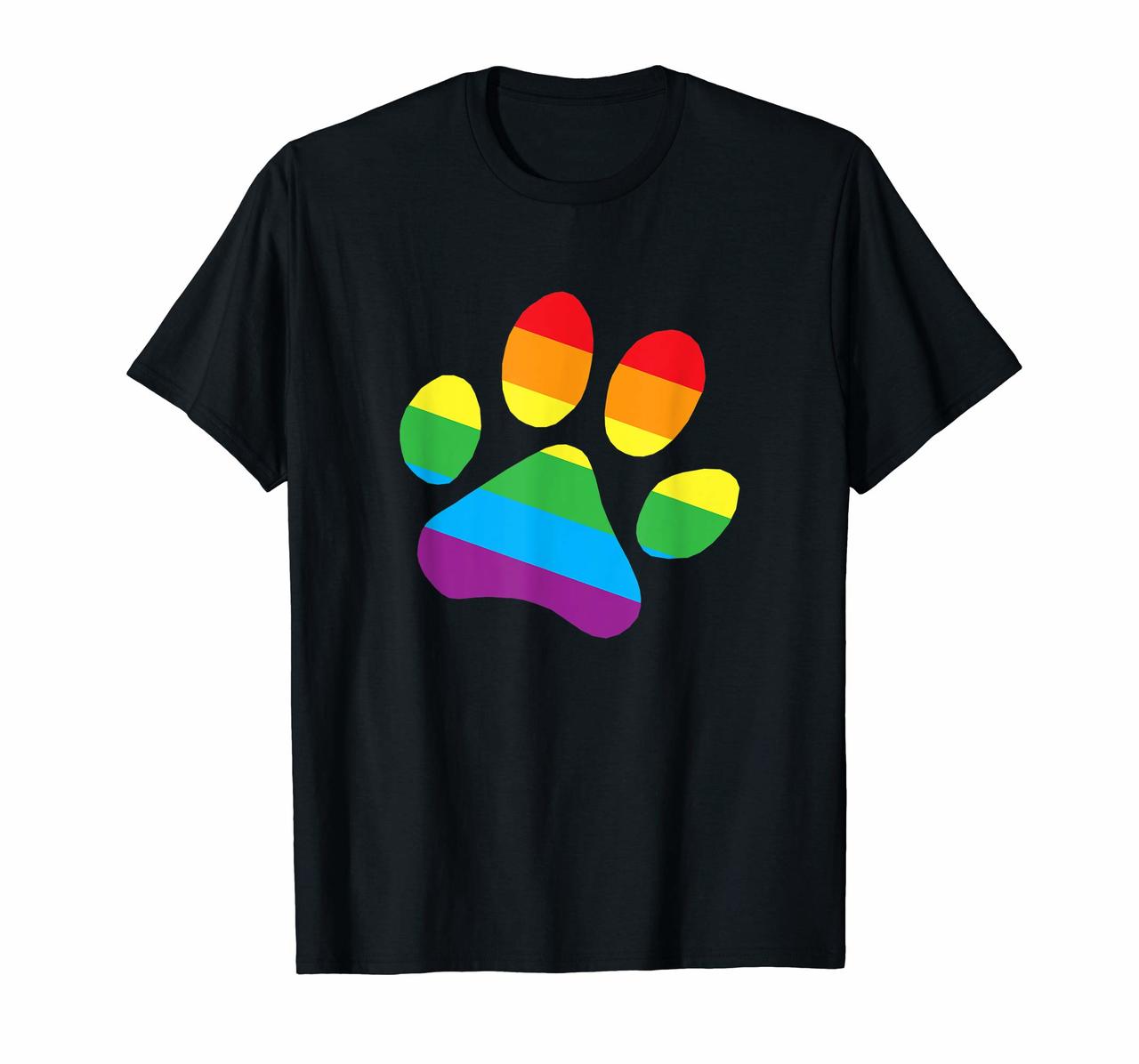 Rainbow Paw Print Dog Paw LGBT Pride LGBT Supporter Shirt Hoodies