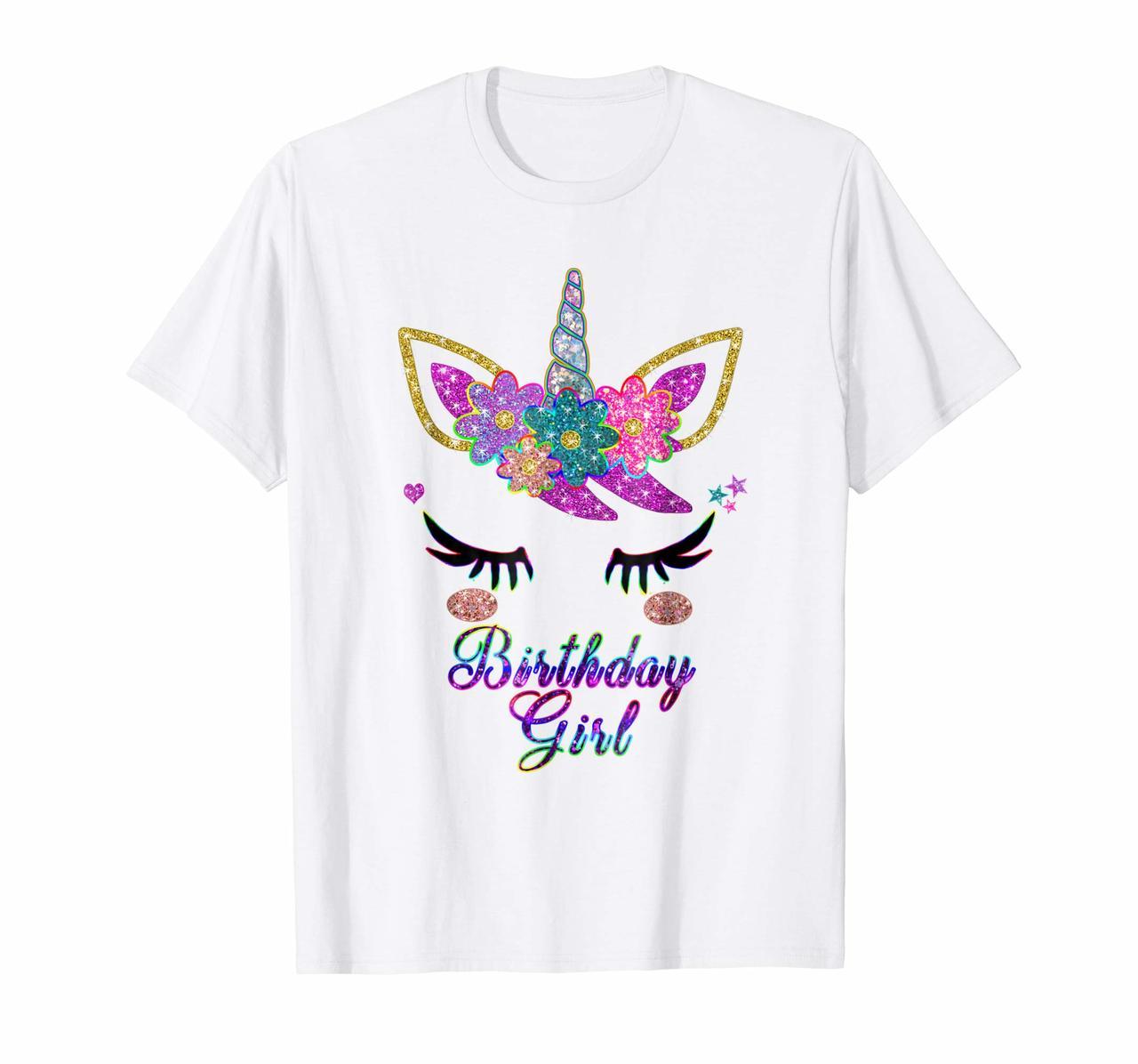 Rainbow Unicorn Birthday T-Shirt Birthday Girl Outfit Hoodies