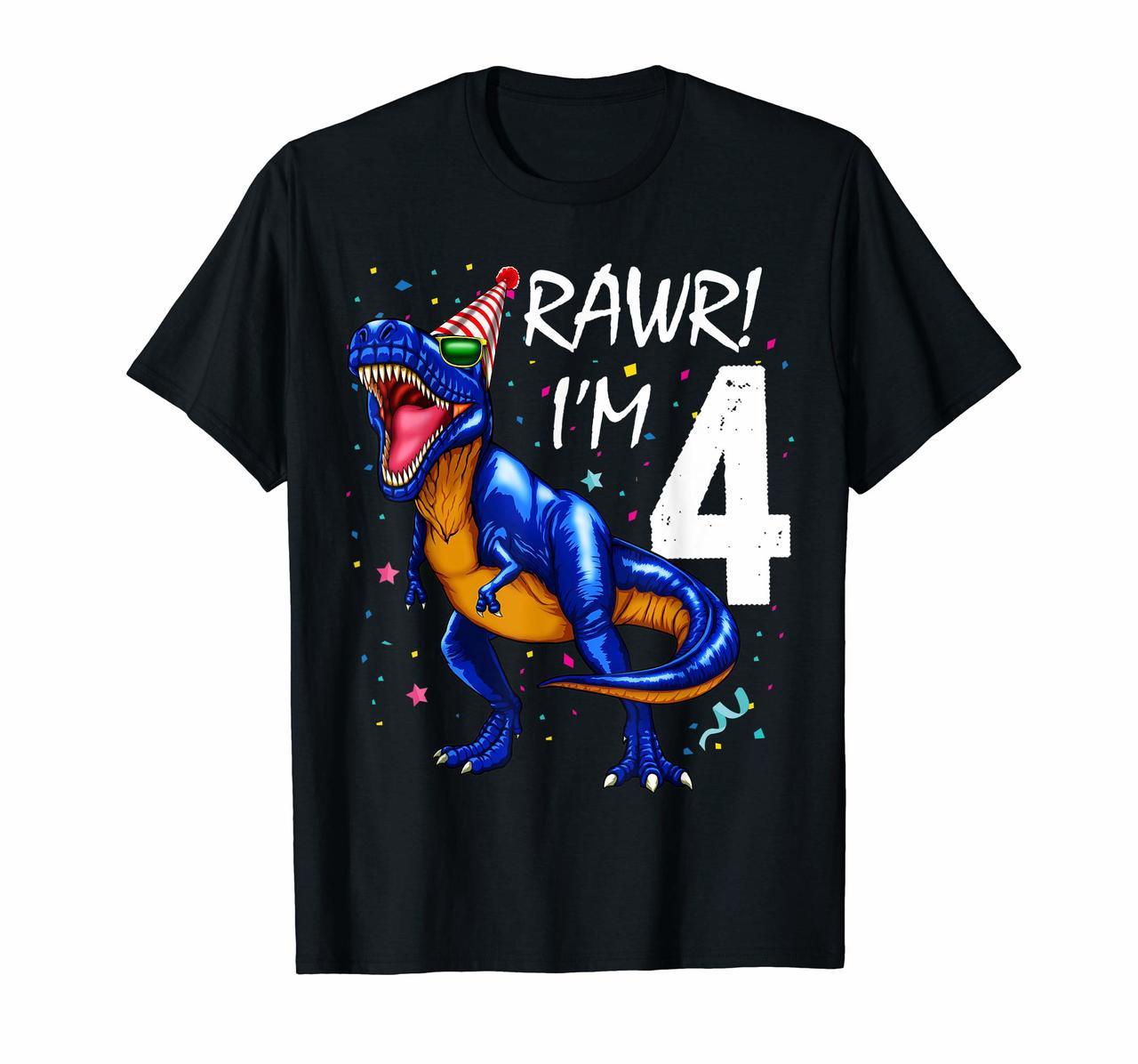 Rawr Im 4 4th Birthday Dinosaur Shirts Boys Dinosaur Gift Hoodies