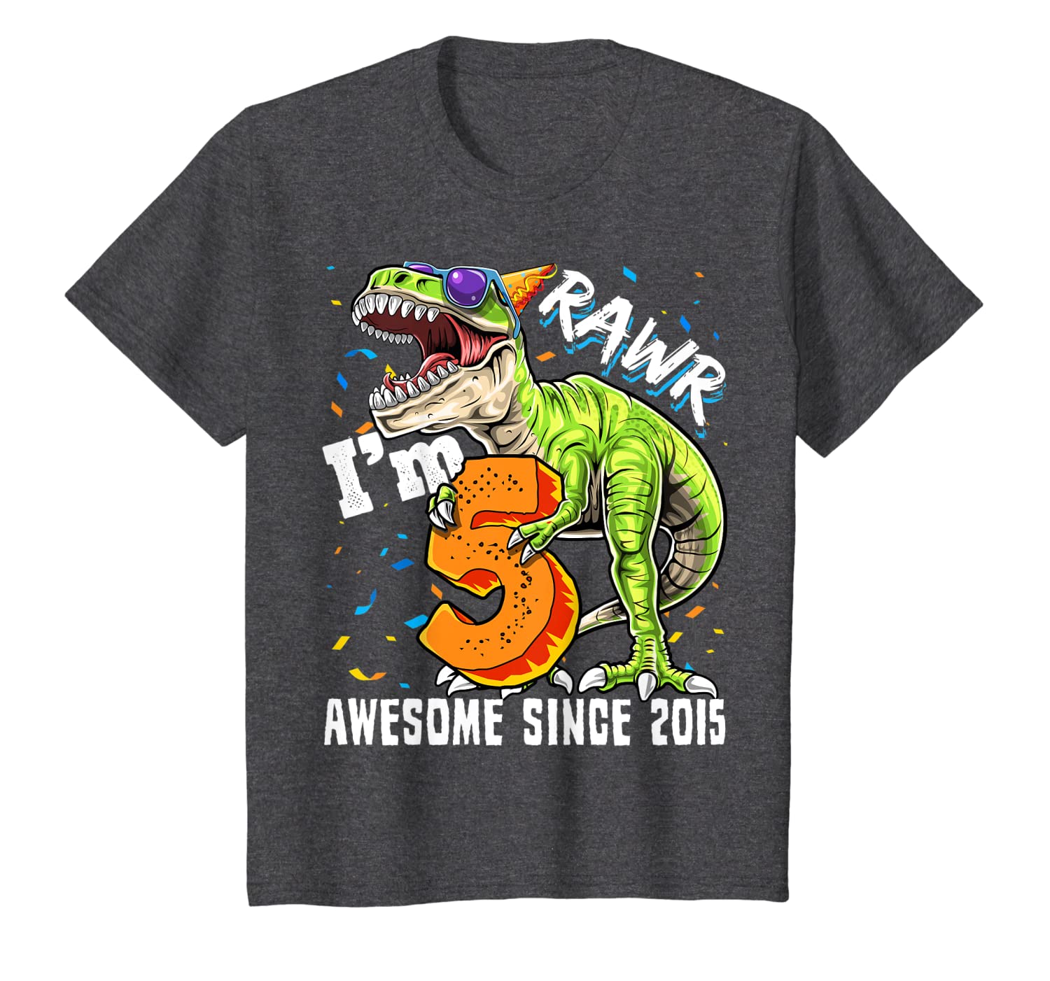 Rawr Im 5 Awesome Since 2015 Dinosaur Birthday Boy Gift T-Shirt Hoodies