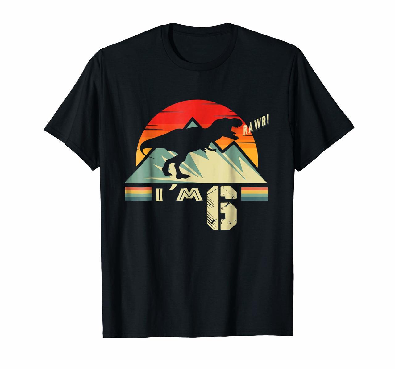 Rawr Im 6 6th Birthday Dinosaur Shirt Boys Girls Kids Hoodies