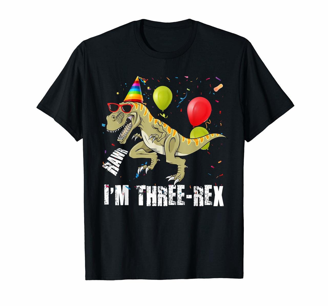 Raws Im Three-rex 3rd Birthday Boy Toddler Kid Dinosaur Hoodies